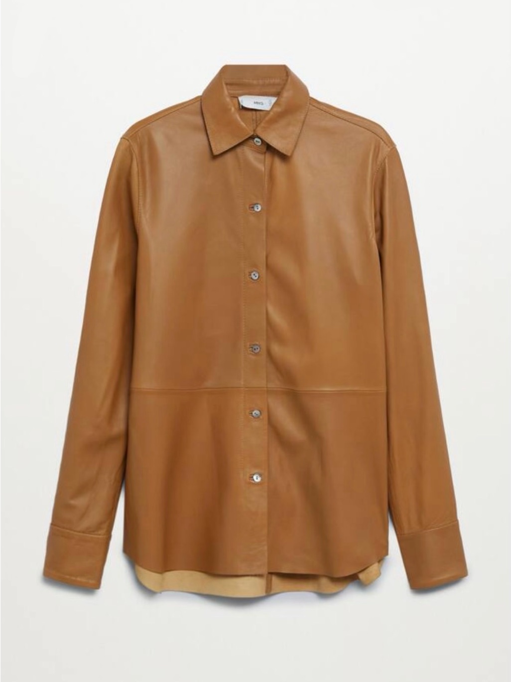 Mango Lightweight Leather Jacket In Coffee Size Xs
